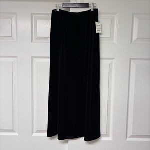 NWT Long black velour skirt. Size Medium Petite. By Worthington. Midi or Maxi*